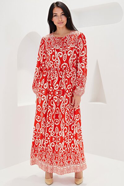 Hiccup BDART Φόρεμα μάξι με σχέδια και λεπτομέρεια δεσίματος