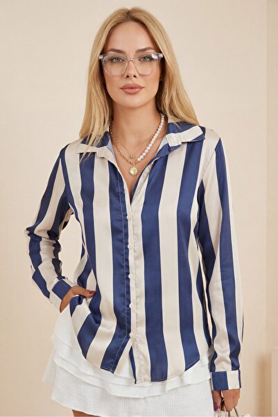 Modamorfo Πουκάμισο με κουμπιά μακριά πίσω σατέν -laci