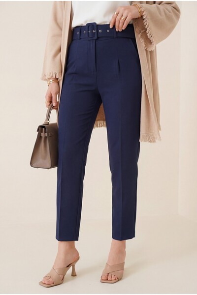 Modamorfo Thick Belted Fabric Trousers -Laci