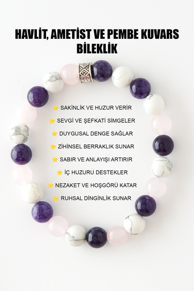 Havlit Amethyst And Pink Quartz Peace And Emotional Balance Bracelet | Tranquility And Love