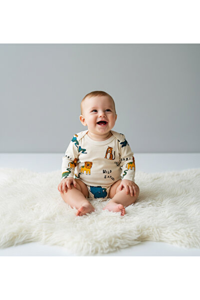 minço bebe بدلة داخلية للأطفال الأولاد مصنوعة من القطن بنسبة 100%، مطبوعة بنق...