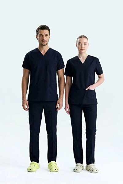 uçak iş giyim ΣΚΟΥΡΟ ΜΠΛΕ ΣΕΤ ΡΟΥΧΩΝ B-FLEX LYCRA SCRUBS ΕΠΙΣΗΜΟ ΣΕΤ ΙΑΤΡΩΝ Κ...