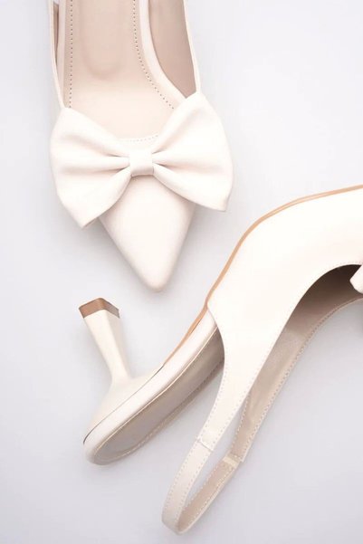 Generic Brand Beige Bowknot Kitten Heel Slingback Women's Shoes Tr08Ms24B