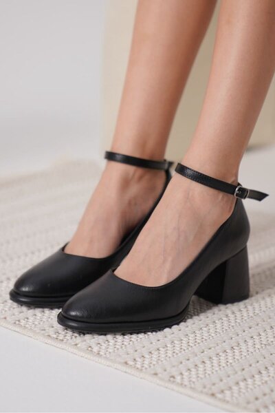 HERA SHOES Γυναικεία ματ μαύρα παπούτσια με τακούνι TR18MS06A