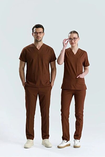 uçak iş giyim ΚΑΦΕ ΝΟΣΟΚΟΜΕΙΑΚΟ ΣΕΤ ΡΟΥΧΩΝ ΛΙΚΡΑ ΜΕ ΣΚΡΑΜΠΣ (ΦΡΙΑΡ ΜΠΡΑΟΥΝ)