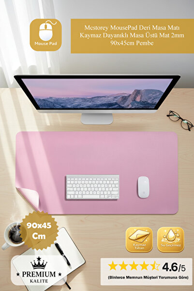 Mcstorey Mousepad Leather Table Mat Non-Slip Durable Table Top Mat 2mm 90X45C...