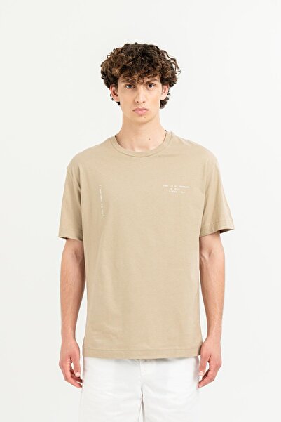 GMG FIRENZE Ανδρικό μπλουζάκι με λαιμόκοψη με τύπωμα 100% βαμβάκι oversized