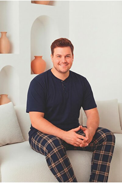 FORMO Ανδρικό σετ πιτζάμες υψηλής ποιότητας με κοντό μανίκι και κουμπιά, 100%...