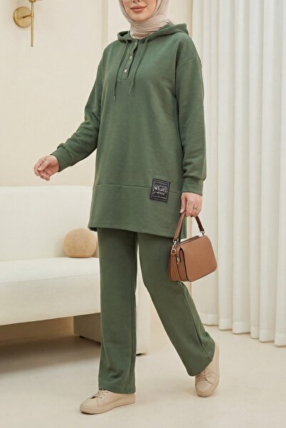 Modamorfo Σετ από διπλό χτενισμένο βαμβάκι με κουμπωτά κουμπώματα και λεπτομέ...