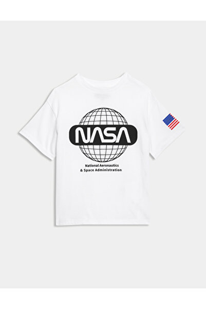 Marks & Spencer Saf Pamuklu NASA™ T-Shirt (2-8 Yaş)