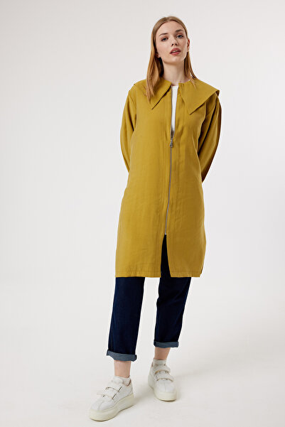 Suede Style 6437 - Κομψό, άνετο μακρύ τουνίκ με φερμουάρ και λεπτομέρεια δεσί...