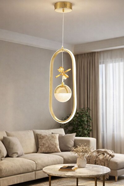 Harnelli 3 Renk Yanabilen Şeker Camlı Modern Ledli Avize