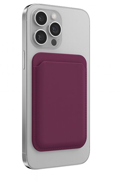 PiyasaSepeti Galaxy S23 Ultra Pocka Magsafe Πορτοφόλι Βελούδινο Σταφύλι