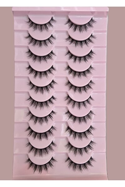 hulyabeauty TAKMA KİRPİK 10LU 10 ÇİFT YAPIŞTIRICILI