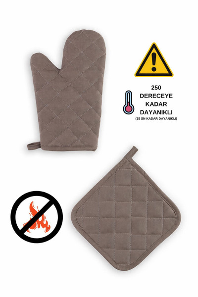sevilya Yanmaz Fırın Eldiveni Ve Fırın Tutacağı (1 ELDİVEN 1 TUTACAK)