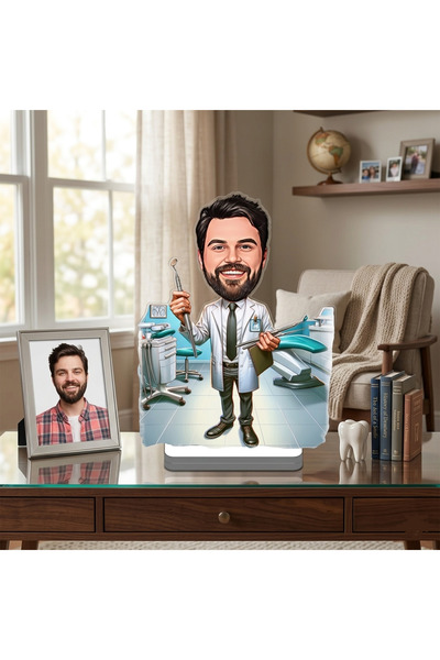 wonderlike Diş Doktoru 3D Ahşap Biblo,Sevgiliye Hediye,Doğum Günü Hediyesi