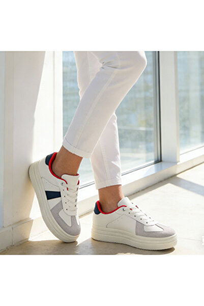 Tmall Pantofi sport De dama ,din Piele ecologica,1271,Bej cu Albastru 37 EU