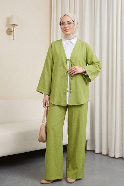 Modamorfo Kimono Set with Double Tied Front Trousers