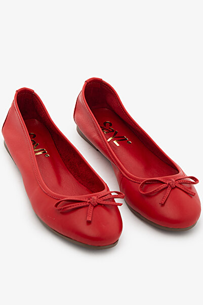 SAYL Γυναικείες μπαλαρίνες από γνήσιο δέρμα με λεπτομέρεια φιόγκου