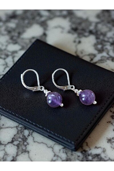 Home Amethyst Stone Steel Earrings