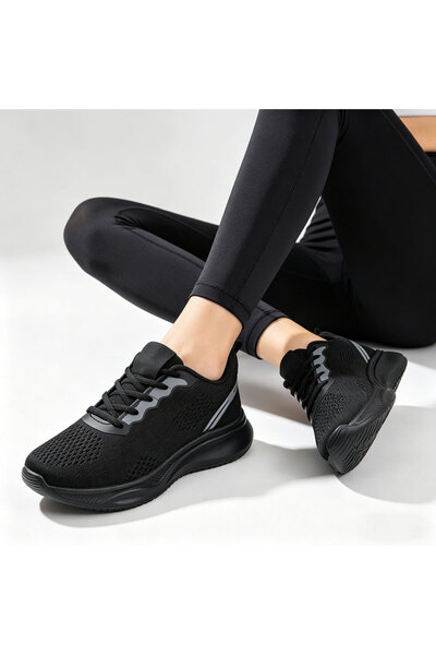 Tmall Pantofi sport de dama,Usor,din material textil,1253,Negru