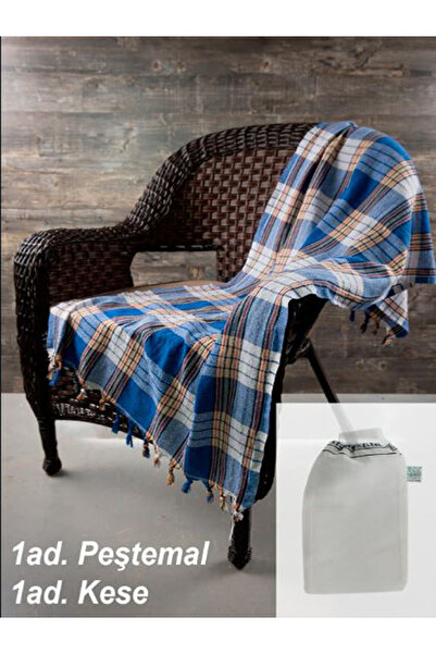 GOLDRİSE Κλασικό Τουρκικό Μπάνιο Peshtemal 80x170 εκ. Μπλε 1τμχ Δώρο πουγκί