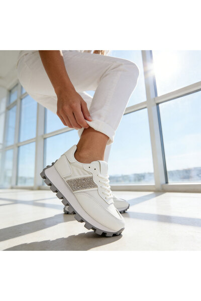 Tmall Pantofi sport pentru femei, material textil, 1276, alb