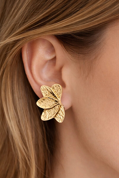 Vitastyle أقراط اللوتس الذهبية