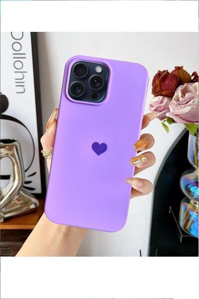 3GEN CASE İphone 15 Pro Max Uyumlu Kalp Logolu Renkli Yumuşak Kılıf