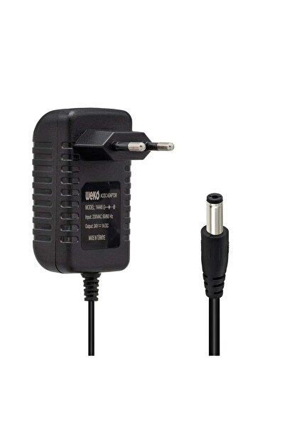 Powermaster Weko 24 Volt 1 Amper 24 Watt Plastik Kasa Priz Tipi Adaptör (5.5x...
