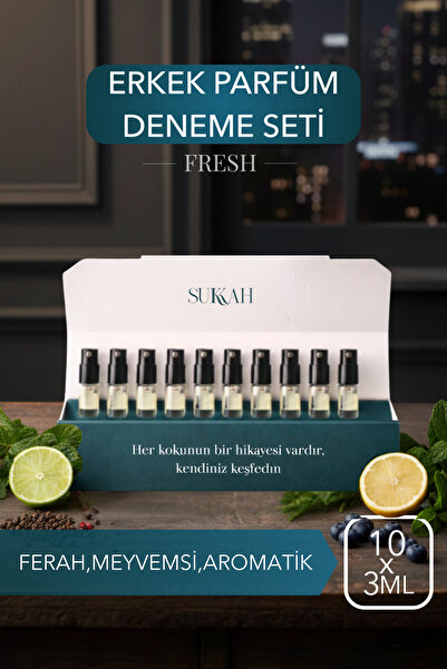 SUKKAH Parfümes Erkek Fresh Koleksiyon | EDP Mini Ferah Aromatik Yaz İlkbahar...