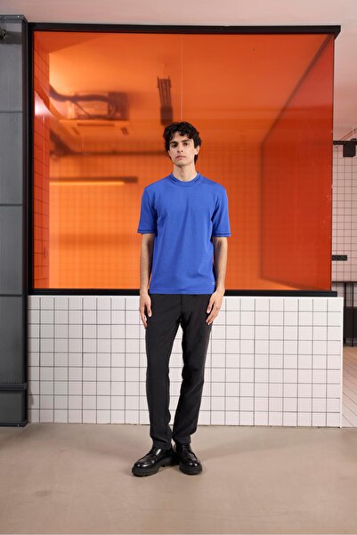 GMG FIRENZE Ανδρικό πουλόβερ με λεπτομέρεια πλεκτού με λαιμόκοψη