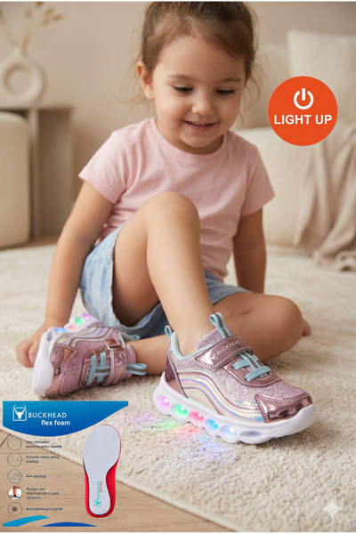 BUCKHEAD 4246 Trio Pantofi sport pentru bebeluși și copii, cu hologramă străl...