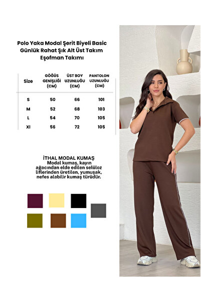 DE'VESTA Set de trening cu guler polo, modal, simplu, de bază, confortabil, e...