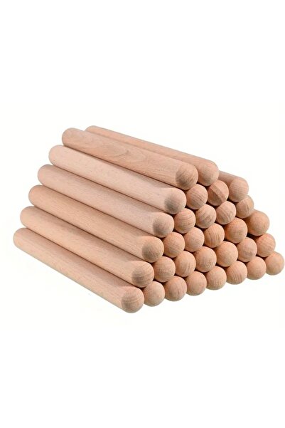 Toy Oyuncak Okul Öncesi 30 cm. Ahşap Ritim Çubugu 6 Çift (12 Adet) Perküsyon Sopası Müzik Aleti