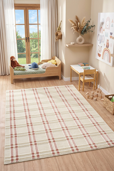 venucci home & living Quincey Bukleli Yumuşak Peluş Post Pembe Çocuk Odası Ha...
