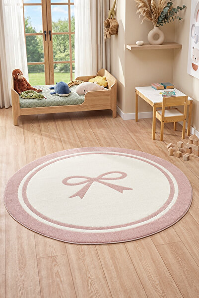 venucci home & living Quincey Bukleli Yumuşak Peluş Post Pembe Çocuk Odası Ha...