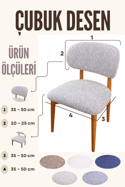 ELHAS Elma Sandalye Kılıfı Çubuk Sandalye Kılıfı Yeni Model Sandalye Örtüsü