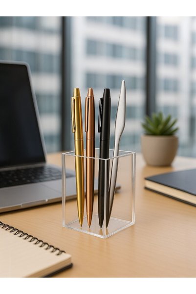 MY1COMPANY Transparent Single Compartment Plexiglass Makeup Supplies, Cotton, Pen Holder, Organizer-Organizer