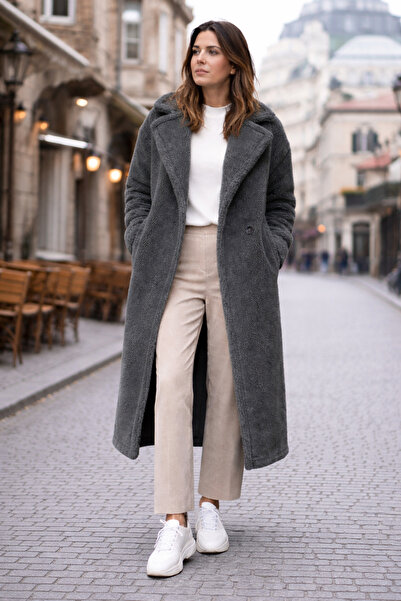 Toridas Women's Long Smoked Plush Jacket Soft Textured Casual