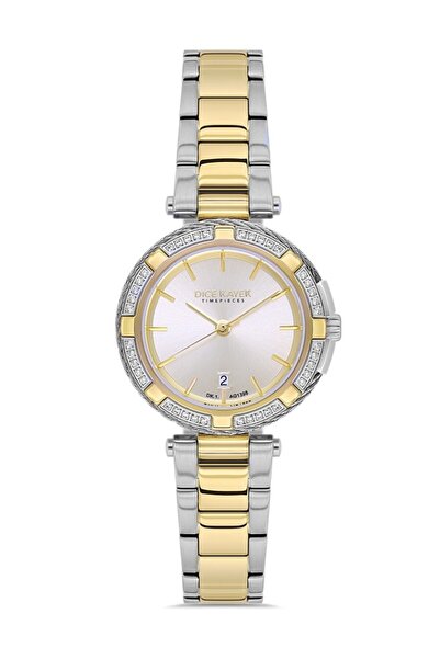 Dice Kayek DK.1.AG1398.03 ساعة يد نسائية ذات هيكل فولاذي مقاومة للماء حتى 5 أ...