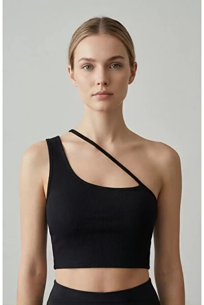 R ROCKBLACK Γυναικείο μαύρο μπουστάκι με έναν ώμο με λουράκι – Μοντέρνο και κ...