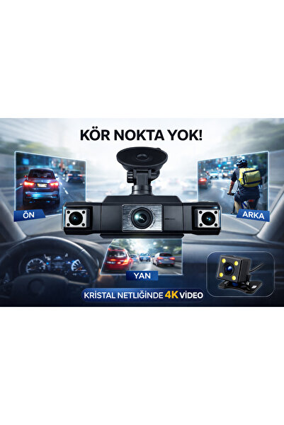 TARÇIN 4 Kameralı 360 Derece Araç Kamerası - Kör Noktasız, Wifi'li, GPS, Mobi...