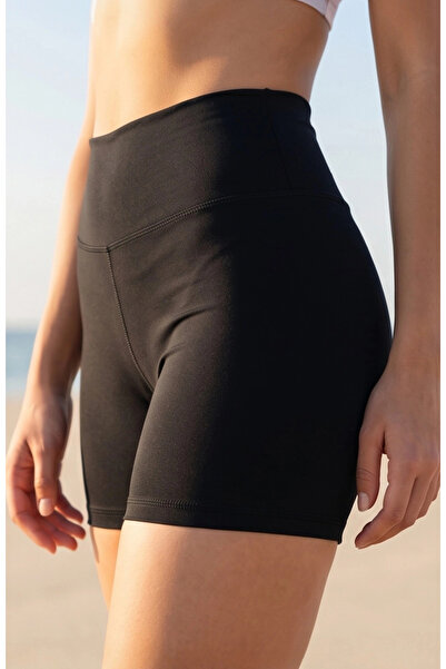 R ROCKBLACK Γυναικείο μαύρο μίνι σορτς με ψηλόμεσο σχέδιο – Μοντέρνο και κομψ...