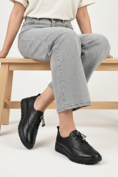 Ziya , Women's Genuine Leather Comfort Shoes 15355Z27671 Black