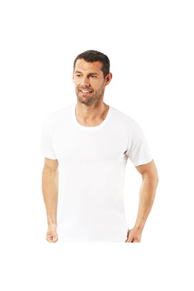 ÖZKAN Pack of 3 Men's Short Sleeve Crew Neck Combed Cotton Undershirts 0059