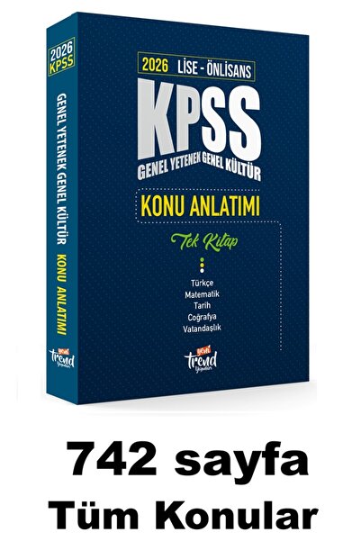 Yeni Trend Yayınları 2026 Kpss Lise & Önlisans: ( LİSE ) GYGK Tek Kitap Konu ...
