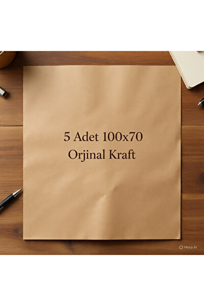 GEZMAT Kraft "5 Adet" 100x70 Cm Büyük Boy Kraft Kağıt Ambalaj Ve Çeyiz Paketl...