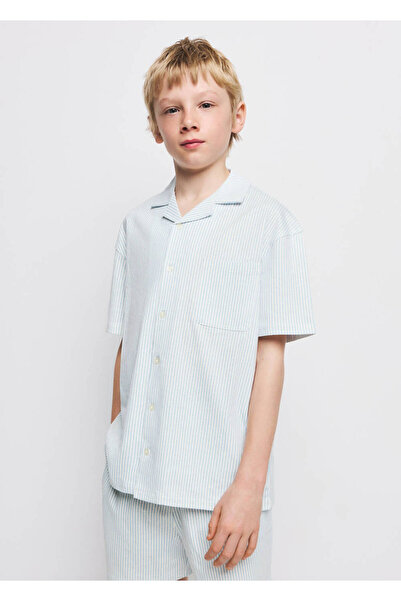 MANGO Kids Çizgili şort pijama takımı