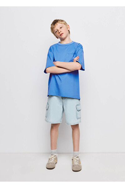 MANGO Kids Cep detaylı pamuklu tişört
